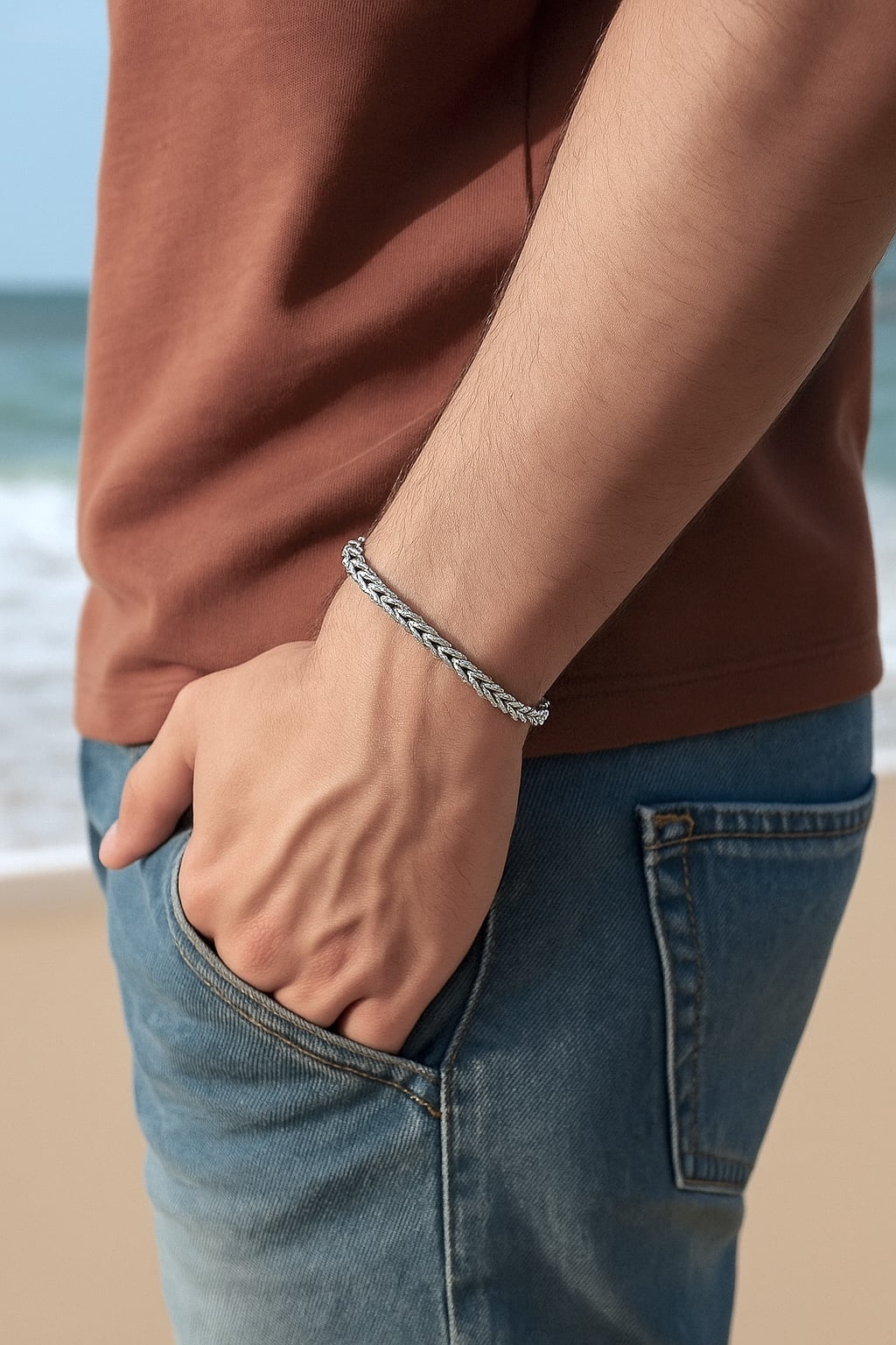 Men's stainless steel chain bracelet
