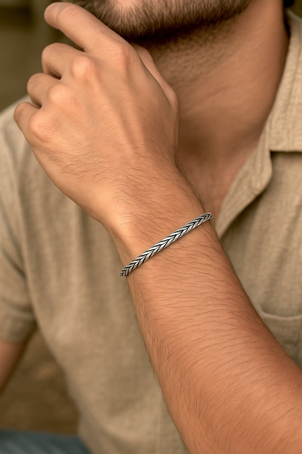 men's and women's silver cuff bracelet