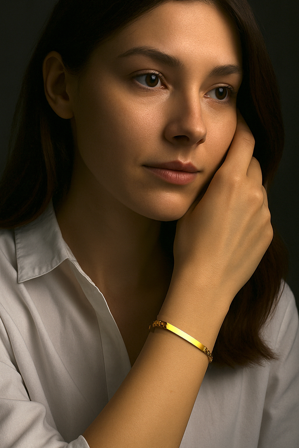 personalisierbares Damenarmband aus vergoldetem Edelstahl