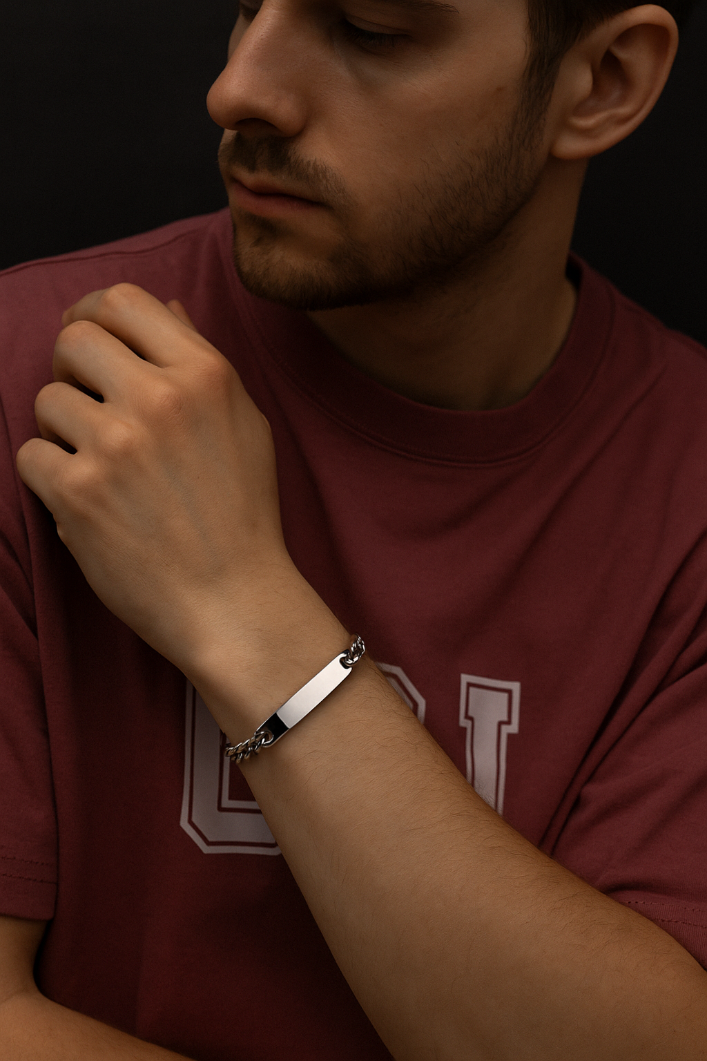 bracelet homme acier gourmette personnalisable