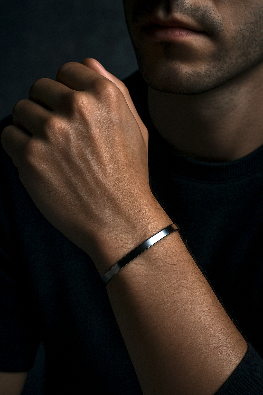 Pulsera ID personalizable para hombre en acero inoxidable