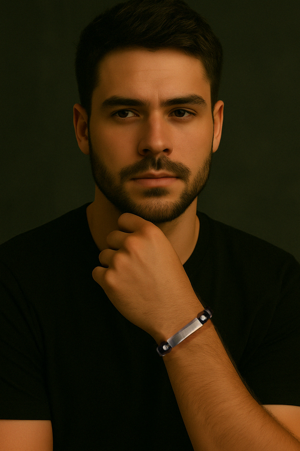 bracelet cuir tressé gourmette gravable homme