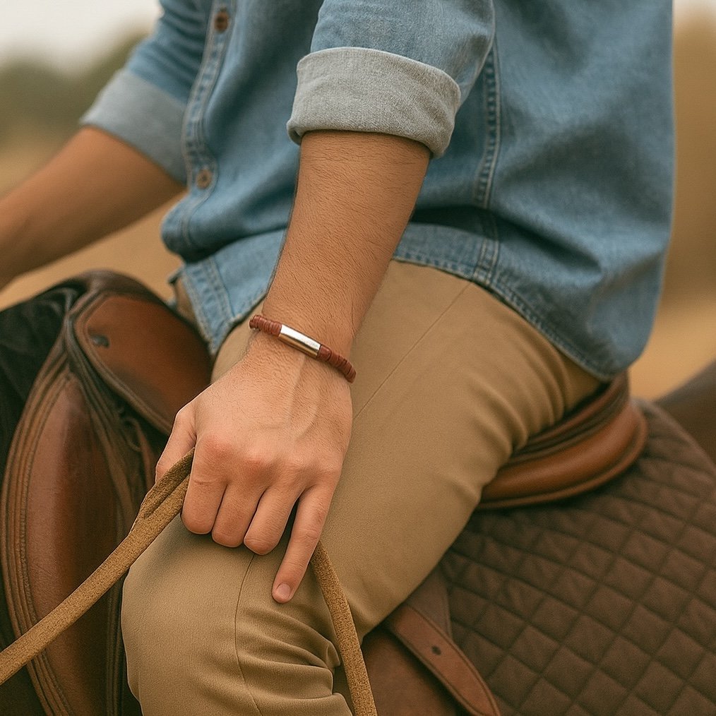 personalisierbares geflochtenes Leder Armband für Herren