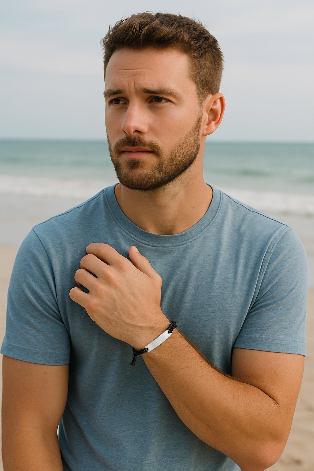 verstelbare nylon armband met gravureplaat van staal