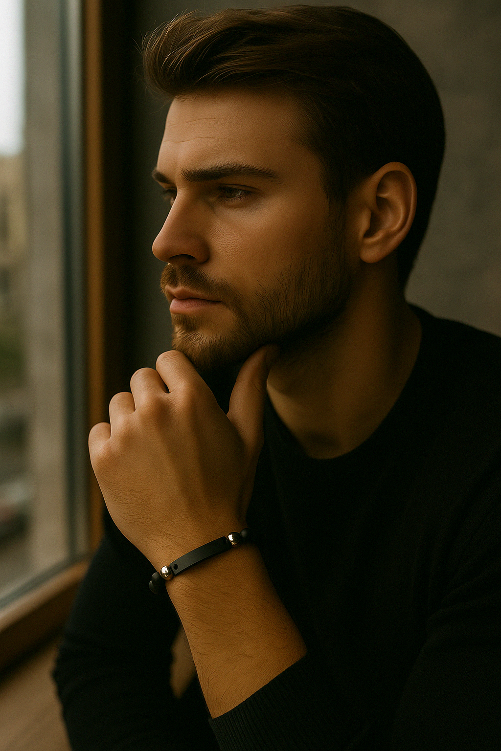 pulsera personalizada hombre onyx