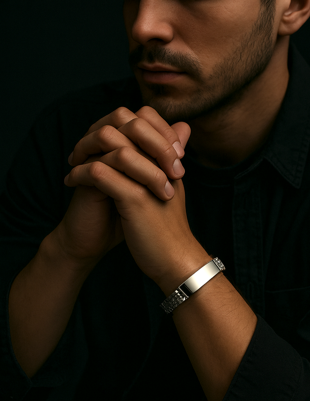 Elastic Stainless Steel ID Bracelet, Customizable