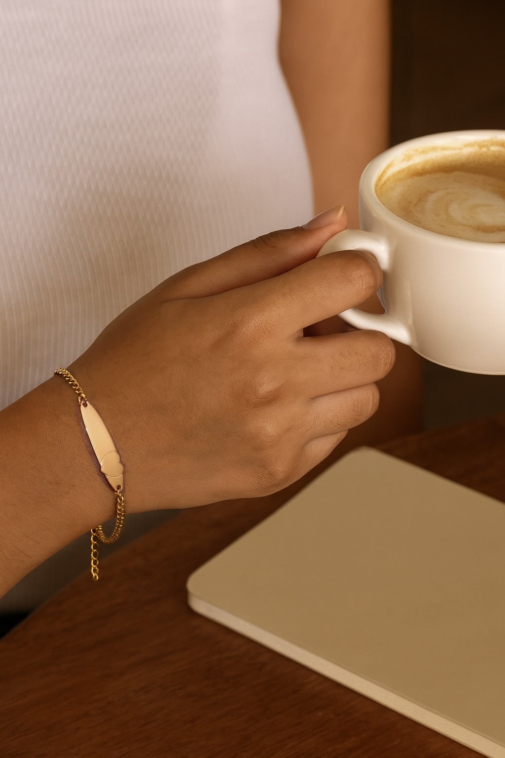 pulsera dorada personalizable para mujer con grabado gratuito