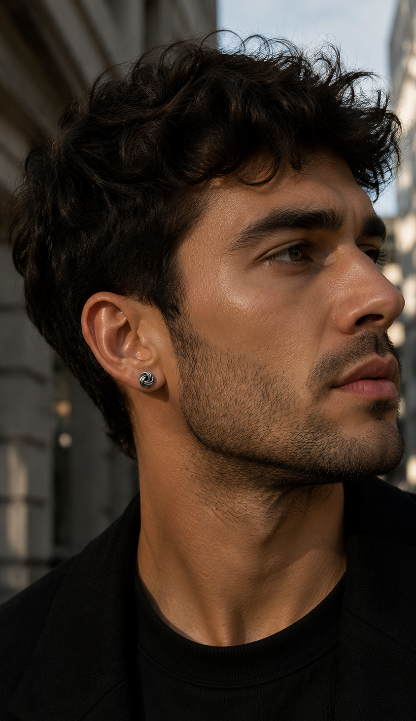 Boucles d’oreilles argent clous motif nœud celtique