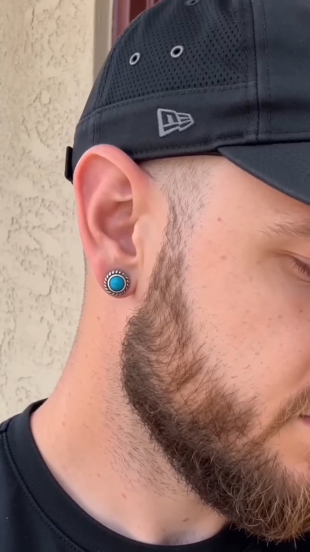 clous oreilles argent turquoise homme