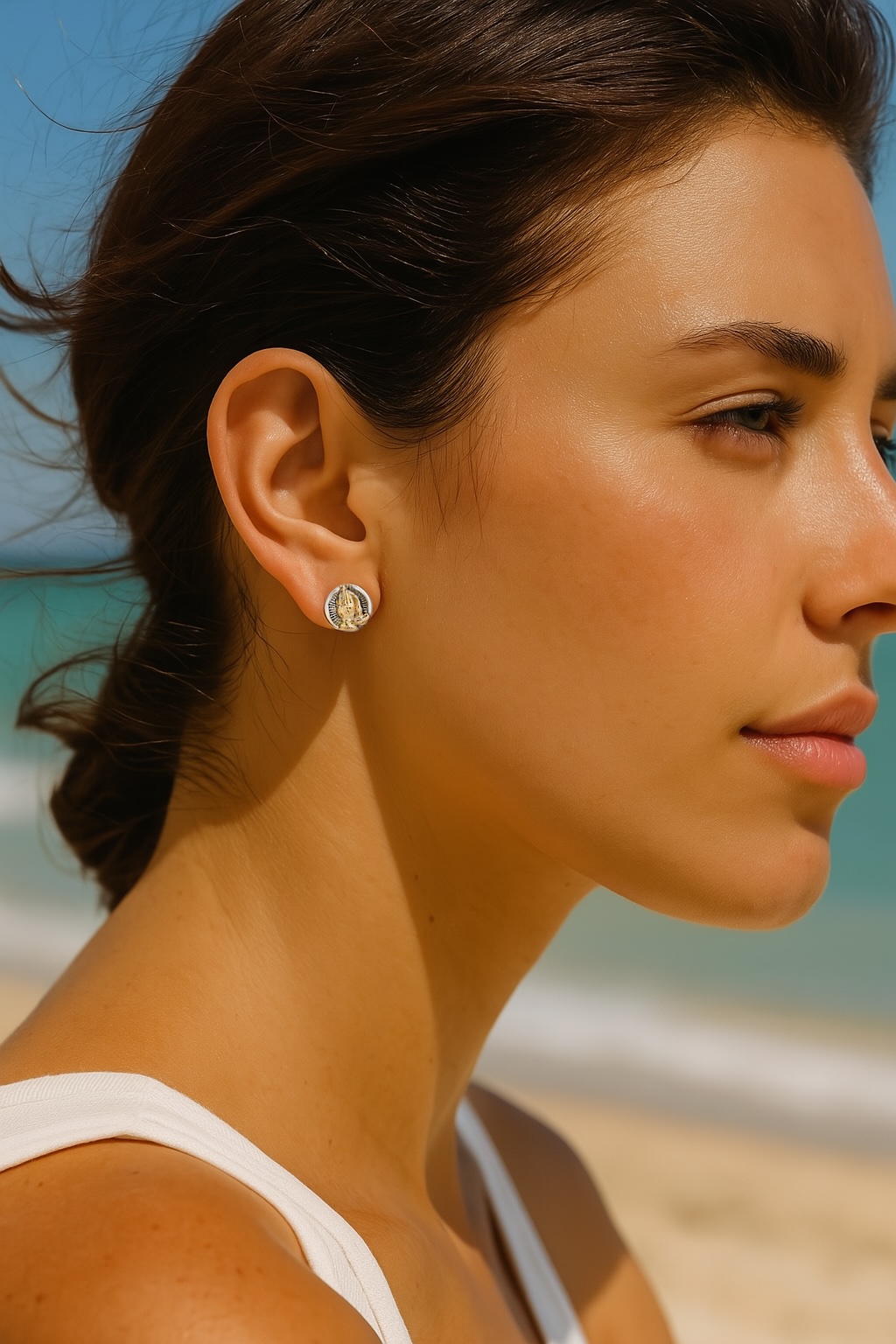 Sterling Silver Prayer Hands Stud Earrings