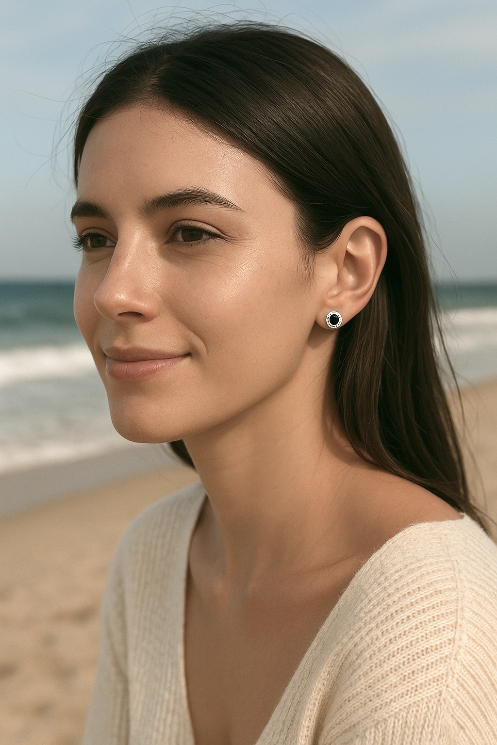 Pendientes de plata con números romanos