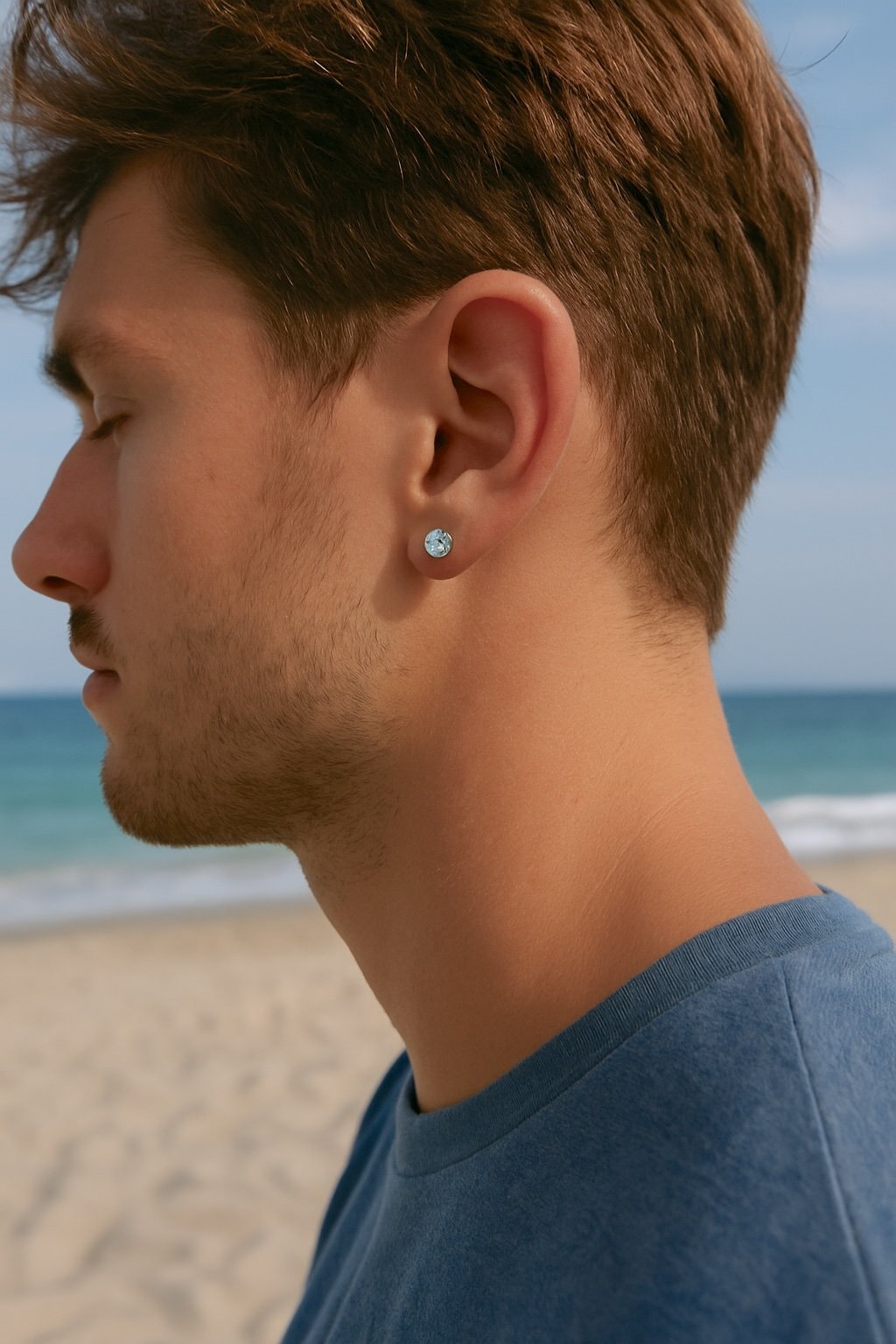 men’s silver diamond stud earrings