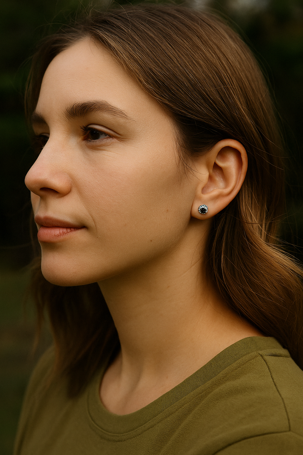 Pendientes de plata unisex con zirconio