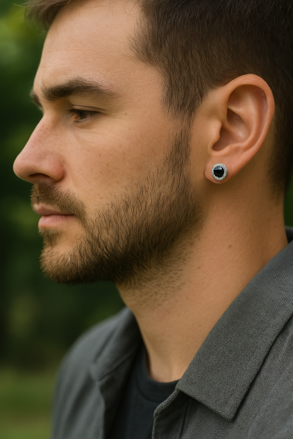 Unisex-Ohrstecker aus Silber mit Kristall