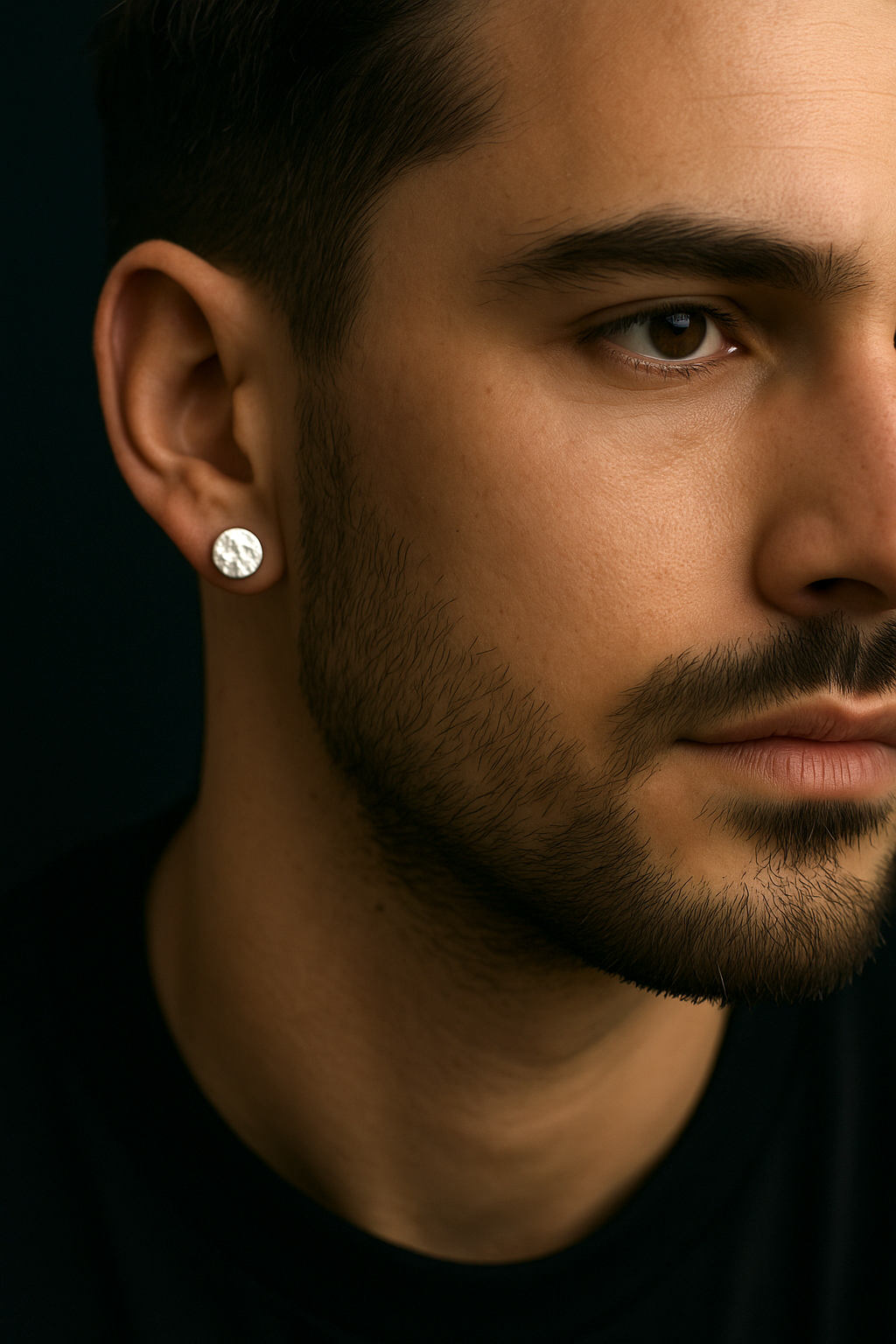 men's hammered silver stud earrings