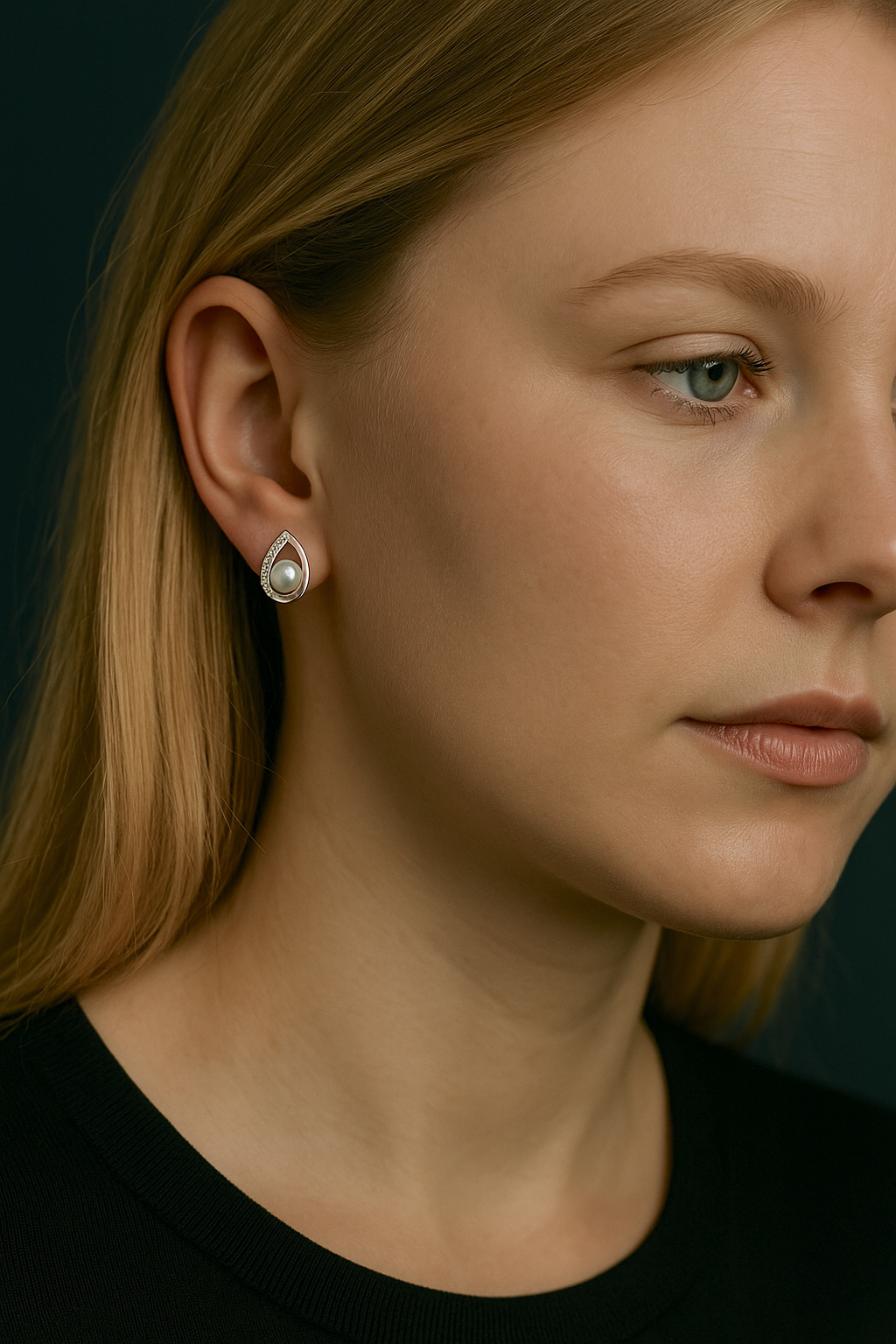 boucles oreilles goutte eau perles argent femme