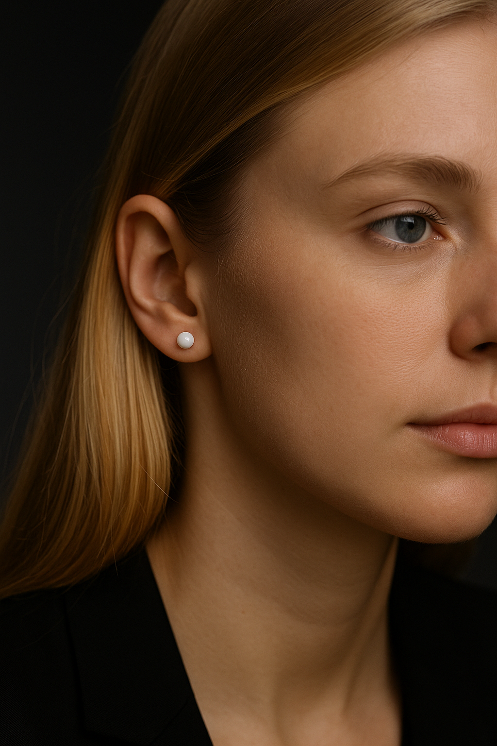 Silberne Perlenohrstecker für Damen