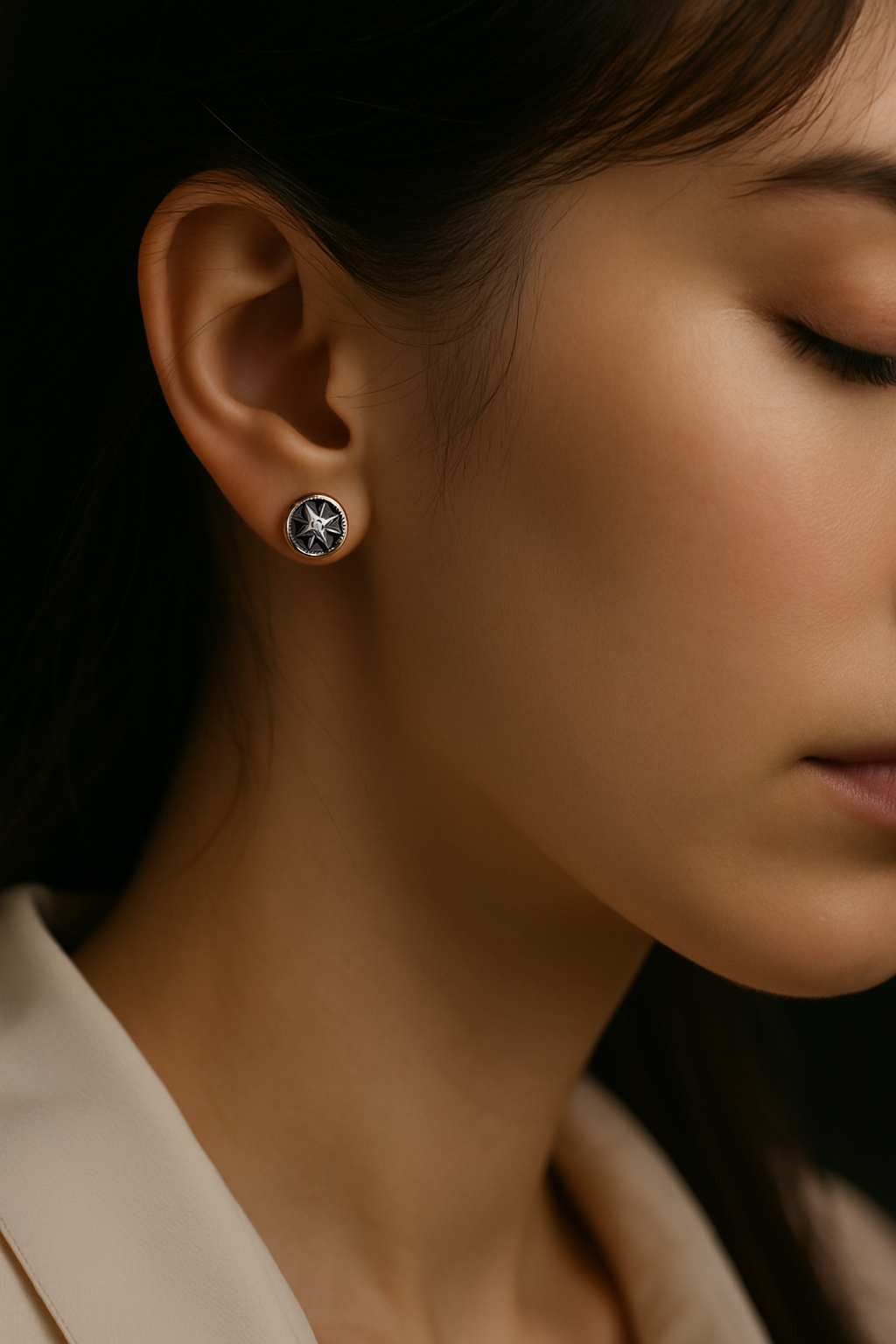 boucles oreilles clous argent étoile femme