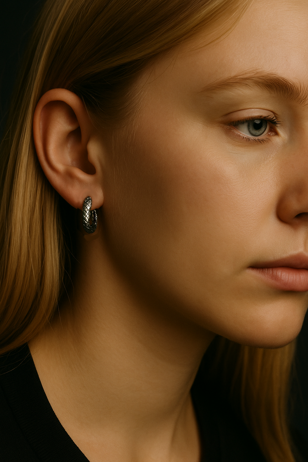 Silver Snake Hoop Earrings for Men and Women