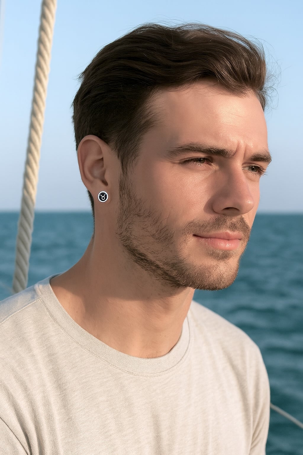 Pendientes de acero inoxidable signo zodiacal Tauro
