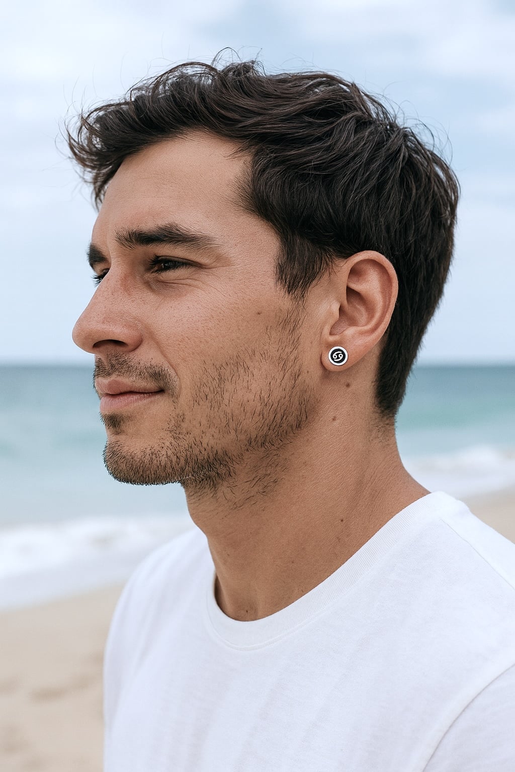 Pendientes de acero inoxidable signo zodiacal Cáncer